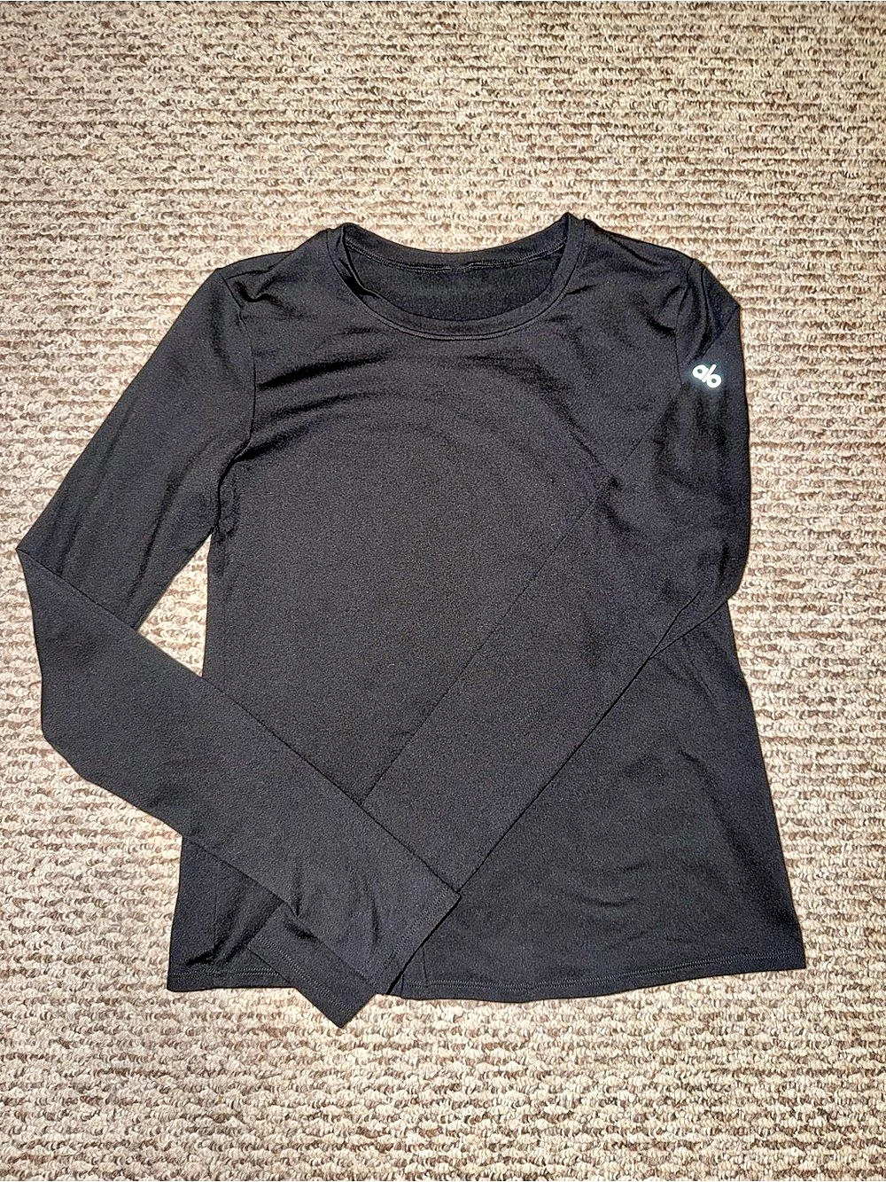 ALO ALOSOFT FINESSE LONG SLEEVE BLACK SHIRT NWOT SIZE SMALL